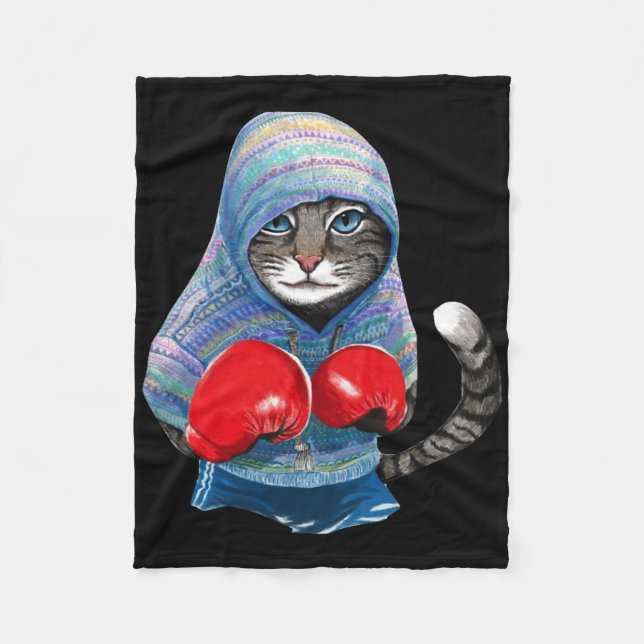 Manta Polar Juego De Gato En Boxeo (Anverso)