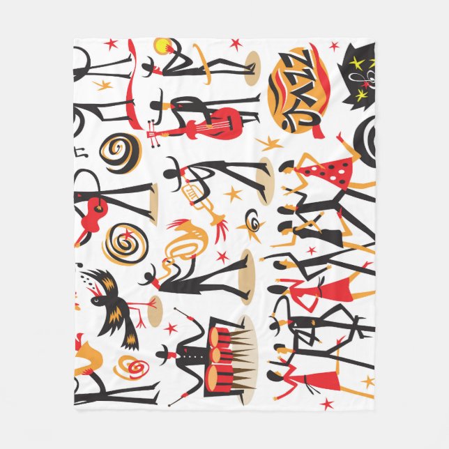 Manta Polar Juego de iconos de jazz: fondo blanco aislado (Anverso)