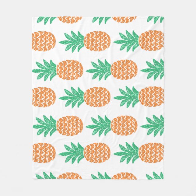 Manta Polar Juego de piña: Delight de patrón divertido. (Anverso)