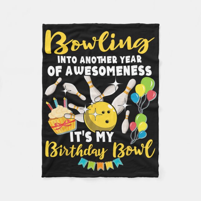 Manta Polar Jugador Bowler Jugando Bowling Cumpleaños (Anverso)