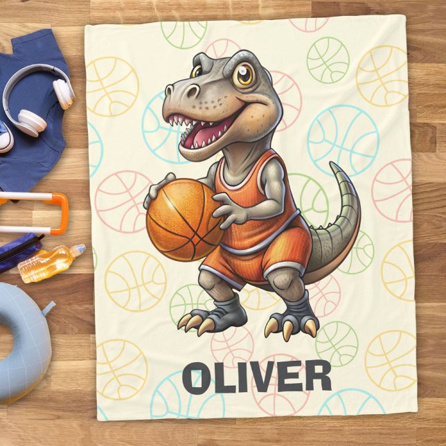 Manta Polar Jugador de baloncesto Cute Dinosaurio (Subido por el creador)