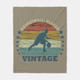 Manta Polar Jugador de baloncesto driñando atardecer retro vin