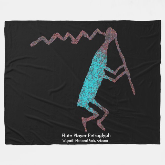 Manta Polar Jugador de flauta petroglifo (Frente (Horizontal))