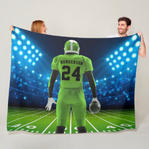 Manta Polar Jugador de fútbol con jersey verde brillante perso