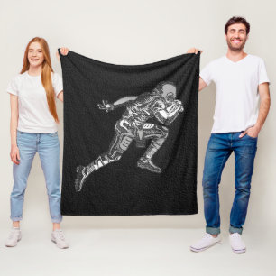 Manta Polar Jugador de fútbol corriendo quarterback negro plat