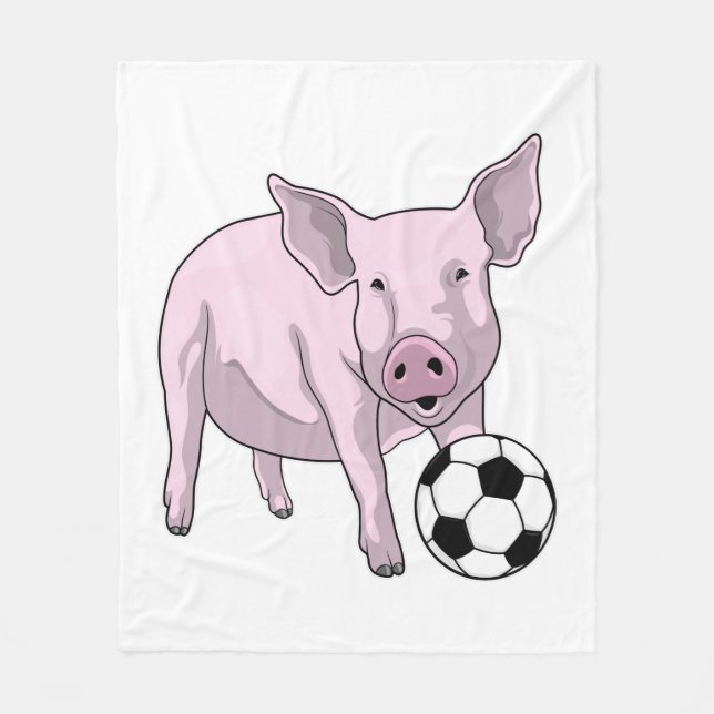 Manta Polar Jugador de fútbol de cerdo (Anverso)