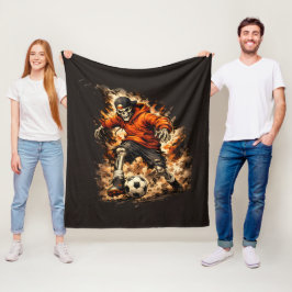 Manta Polar Jugador de Fútbol Esqueleto Streetwear Cartoon – D