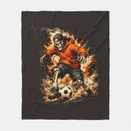 Manta Polar Jugador de Fútbol Esqueleto Streetwear Cartoon – D