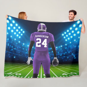 Manta Polar Jugador de fútbol personalizado con camiseta morad