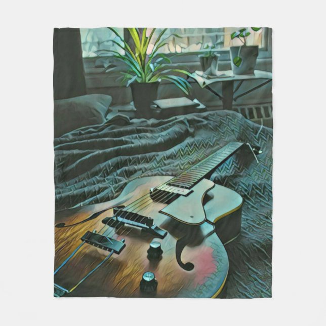 Manta Polar Jugador de guitarra acústica (Anverso)