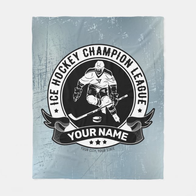 Manta Polar Jugador de hockey sobre hielo personalizado atleta (Anverso)