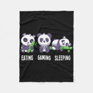 Manta Polar Jugador Panda Comer Juguetes Dormiendo Para Multij
