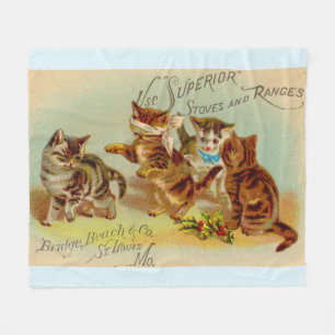 Manta Polar Jugando gatitos de tarjetas de comercio de Victori