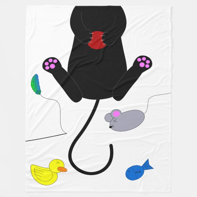 Manta Polar Jugando Kitty (Anverso)