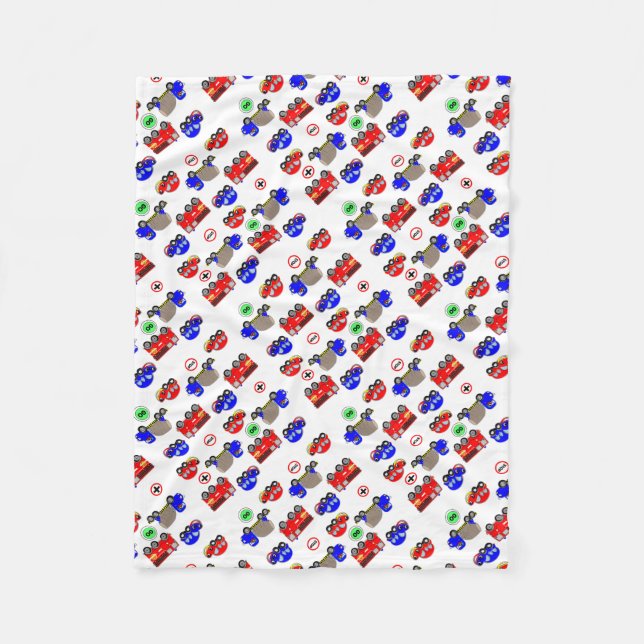 Manta Polar Juguetes Cute Boys Camiones Camiones Bomberos Dise (Anverso)