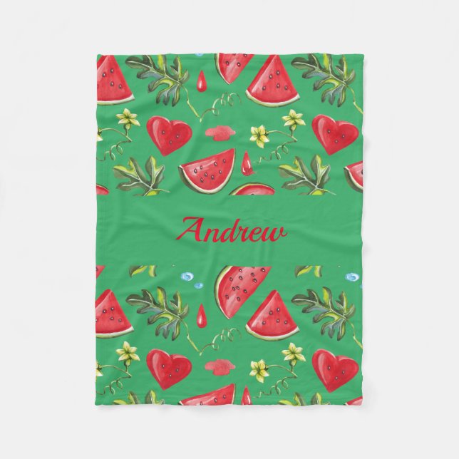 Manta Polar Juicy Watermelon Blanket Para Bebés, Niños, Adulto (Anverso)