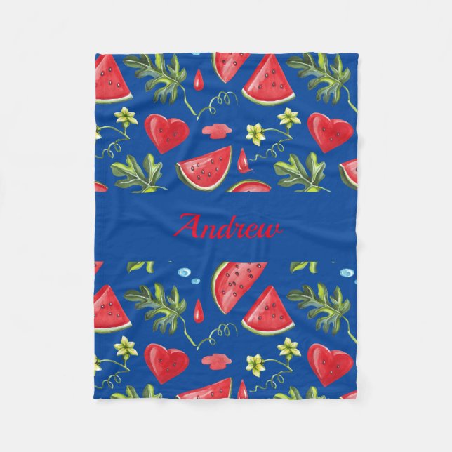 Manta Polar Juicy Watermelon Blanket Para Bebés, Niños, Adulto (Anverso)