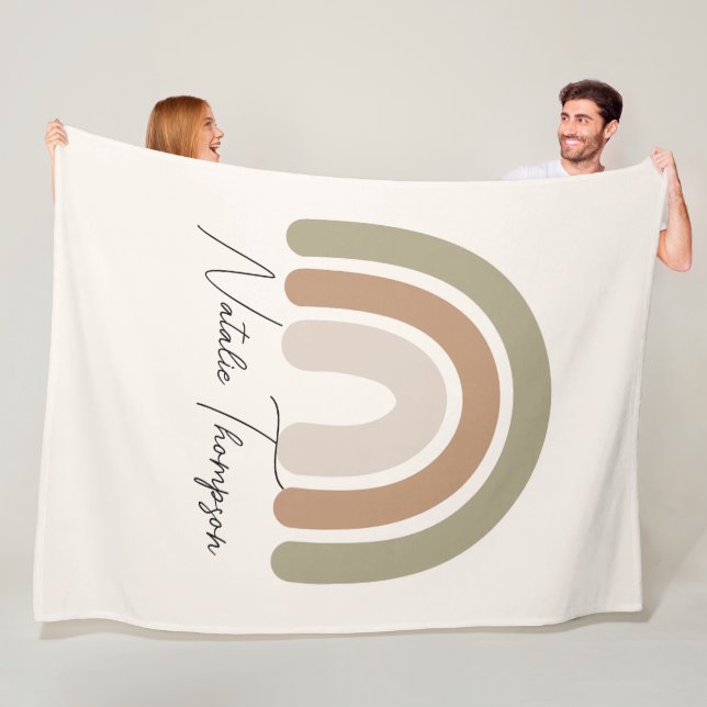 Manta Polar Jumbo arco iris lindo monograma nombre rosado para (In situ)