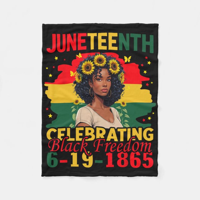 Manta Polar Juneteenth Libertad Negra 19 de junio de 1865 Afro (Anverso)