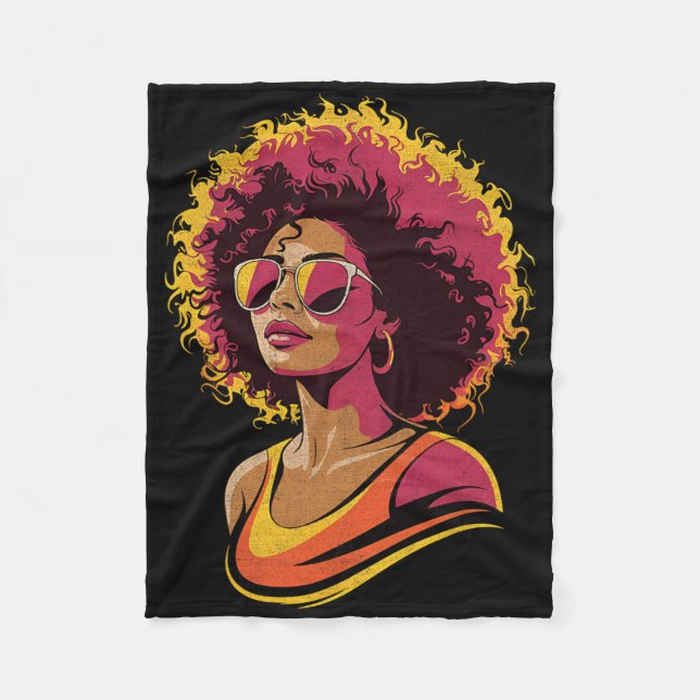 Manta Polar Juneteenth Mujeres Negras Reina Melanina Afroameri (Anverso)