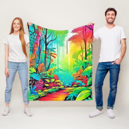 Manta Polar Jungla arcoiris: Vivo sueño