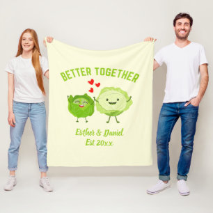 Manta Polar JUNTOS ES MEJOR Pareja de repollo adorable de San 
