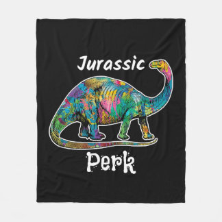 Manta Polar Jurassic Perk Colorido Dinosaurio Negro