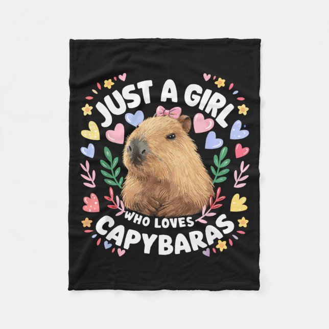 Manta Polar Just A Girl Who Loves Capybaras Cute Capybara Love (Anverso)