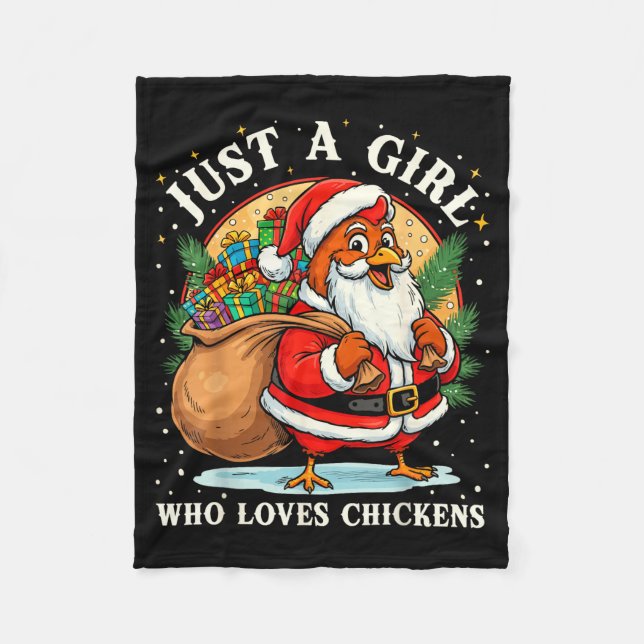 Manta Polar Just A Girl Who Loves Chickens Christmas Farm Anim (Anverso)