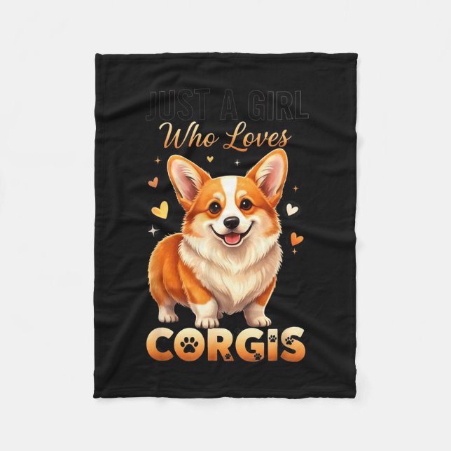 Manta Polar Just A Girl Who Loves Corgis  (Anverso)
