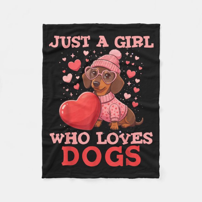 Manta Polar Just A Girl Who Loves Dogs Cute Dachshund Pet Anim (Anverso)
