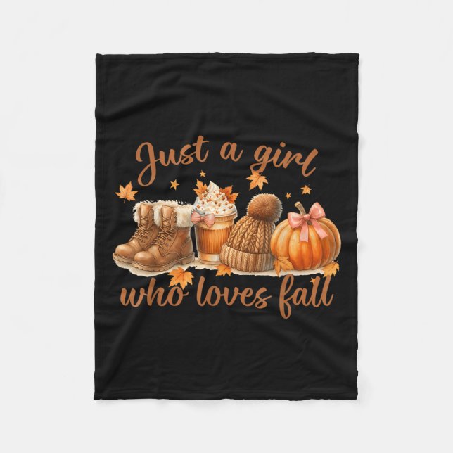 Manta Polar Just A Girl Who Loves Fall Pumpkin Cozy Autumn Wom (Anverso)