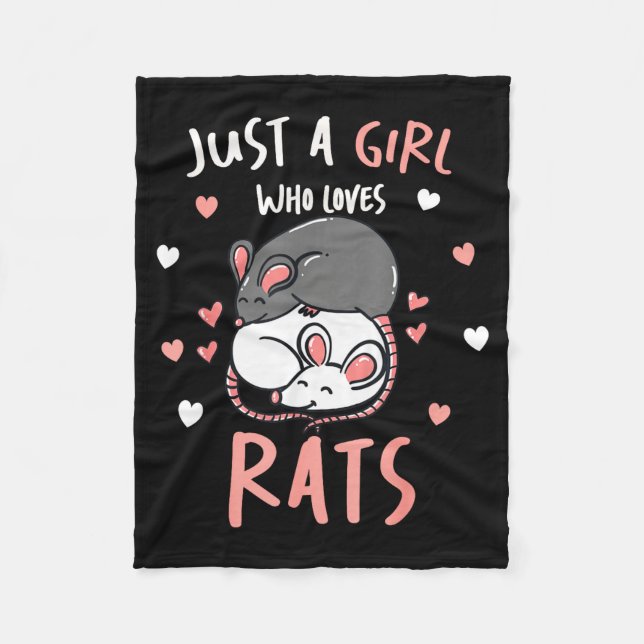 Manta Polar Just A Girl Who Loves Rats Cute Pet Lover Gift For (Anverso)