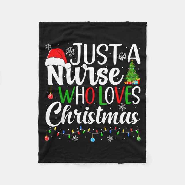 Manta Polar Just A Nurse Who Loves Christmas Rn Nursing Christ (Anverso)