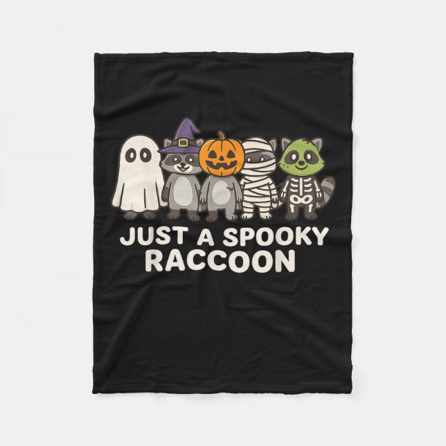 Manta Polar Just A Spooky Raccoon Halloween Costume Cartoon De (Anverso)