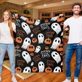 Manta Polar Justo Aquí Para Los Boos Cute Otoño Y Halloween