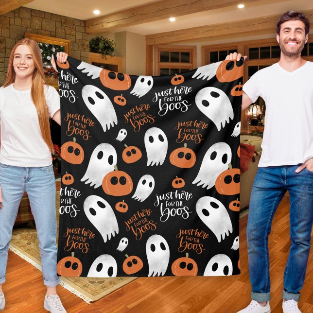 Manta Polar Justo Aquí Para Los Boos Cute Otoño Y Halloween (Just Here For The Boos Cute Autumn And Halloween Fleece Blanket)