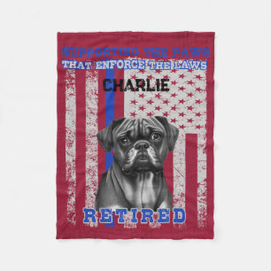 Manta Polar K-9 Veterano Boxer Working Dog Personalizado
