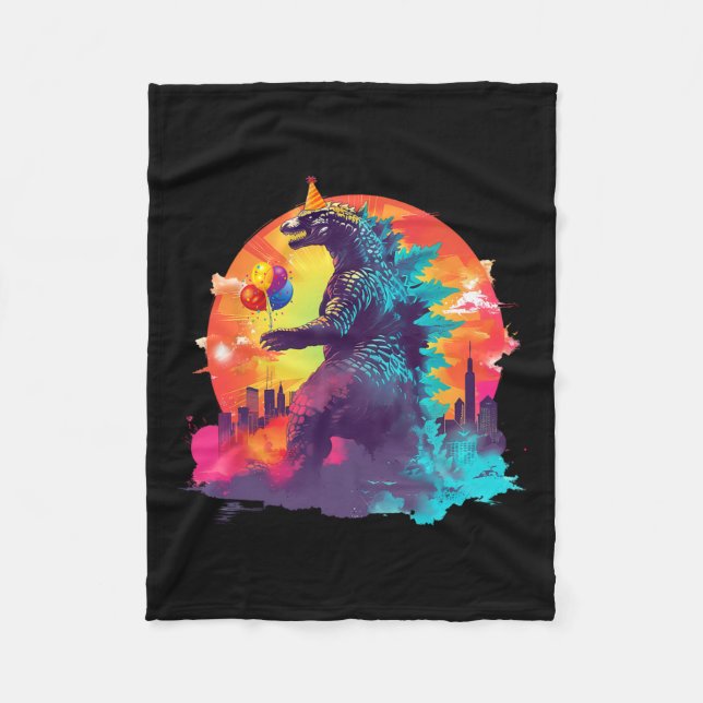 Manta Polar Kaiju Cumpleaños Gracioso Niños Monstruo de Cumple (Anverso)