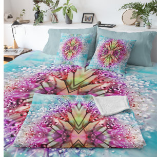 Manta Polar Kaleidoscope: Resumen de arte floral
