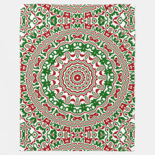 Manta Polar Kaleidoscopio Navideño Festivo Divertido y Alocado