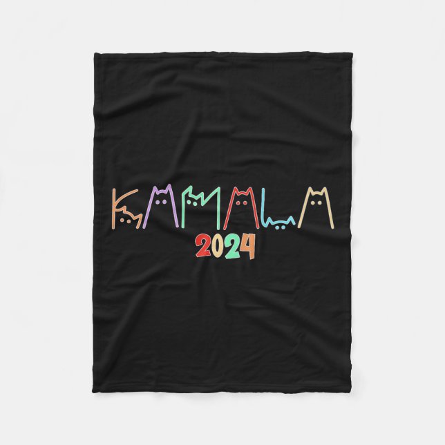 Manta Polar Kamala Harris Cat Letting Funny Cat Ladies Para K (Anverso)