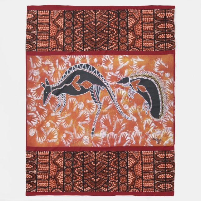 Manta Polar Kangaroo & Echidna Fleece Blanket (Anverso)