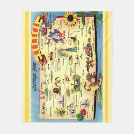 Manta Polar Kansas Postcard Map Throw