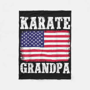 Manta Polar Karate Abuelo Patriótico Bandera Estadounidense Ar