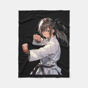 Manta Polar Karate Anime Chica Taekwondo lucha contra las arte