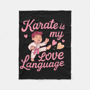 Manta Polar Karate Love Language Martial Arts Humor de corazón