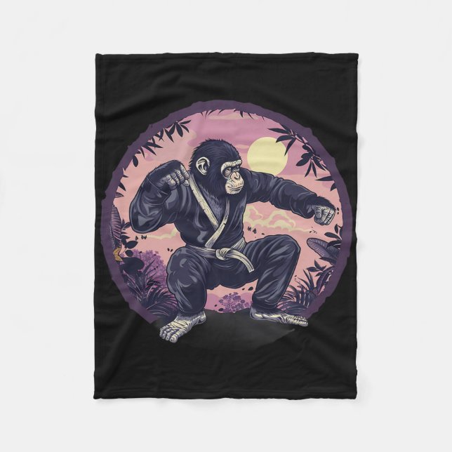 Manta Polar Karate Monkey Nature Moon Mma Kickboxing Monkey Lo (Anverso)