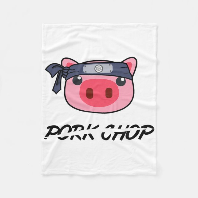 Manta Polar Karate Pig Pork Chop regalo divertido (Anverso)