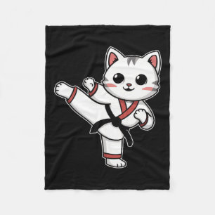 Manta Polar Karate Taekwondo Gracioso Gato Jiu Jitsu Mujeres C